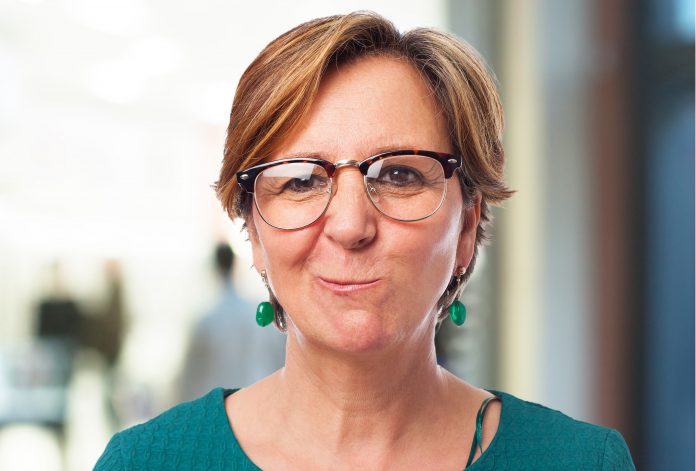 portrait of a mature woman doing a funny grimace