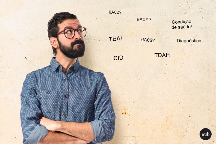 Young hipster man thinking over white background
